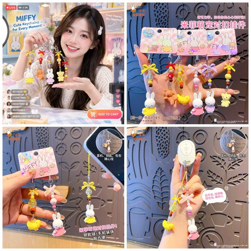 Fashion Backpack Women - ミッフィーのぬいぐるみキーチェーン、ウサギのペンダント、バッグチャーム、ファッション性の高い編み込みデザインのバックパック用キーリング、女性へのユニークで可愛らしいギフト。