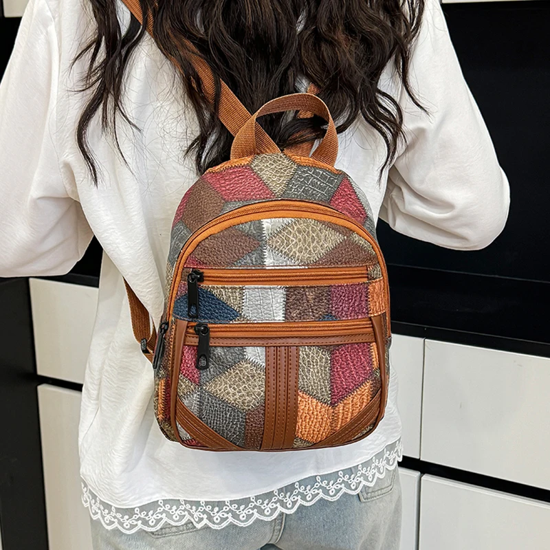 スタイリッシュなパッチワークデザインのレディースバックパック - Fashion Backpack Women のレビューと価格